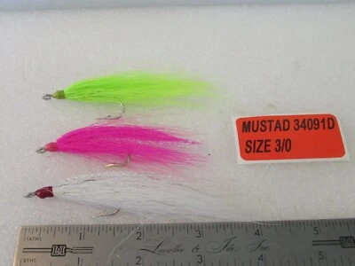 BLOCK BROOK TACKLE Open Eye Dressed Bucktail Teaser Flies Hooks Sea Bass Fluke Plugs Rigs CHOICE
