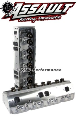 SBC Complete Aluminum Cylinder Heads Straight Plug 205cc Max .650 Lift 7/16 Stud - Image 1 of 4