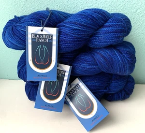 Alpaca & Cormo Yarn - 3 hanks - Black Wolf Ranch - Hand Dyed - 280 yds each - Picture 1 of 5