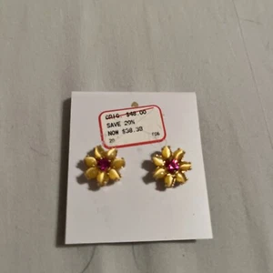 $48 kate spade brilliant bouquet yellow flower stud earrings KSS133a - Picture 1 of 2