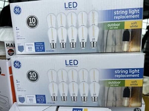 Lot of 2 (20) GE Vintage 1-Watt S14 Soft White Medium Base E26 LED Outdoor - Picture 1 of 12