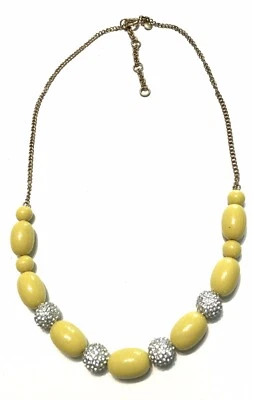 COLLAR DECLARACIÓN J CREW AMARILLO CON PAVÉ BOLAS DE DIAMANTES DE IMITACIÓN Foto 1 de 4