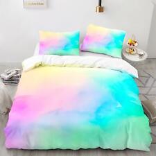 Rainbow Doona Quilt Duvet Cover Set Pillowcase Single Double Queen Size LGBT Bed