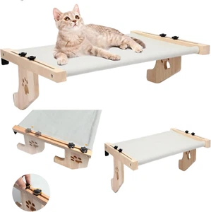 Large Adjustable Window Perch, Breathable Cat Hammock Bed, Wooden Seat for Indoo - Picture 1 of 12