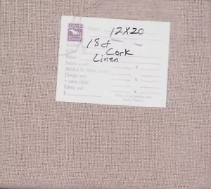 18 ct Cross Stitch Linen Fabric Cork (RARE) 20x12" Twisted Threads - Picture 1 of 2