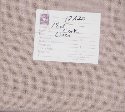 18 ct Cross Stitch Linen Fabric Cork (RARE) 20x12"  Twisted Threads - Image 1 of 2