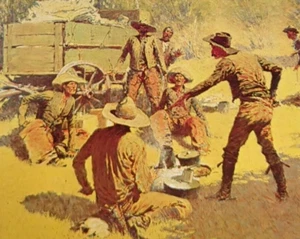 Frederic Remington The Quarrel Vintage Western Art Bookplate Print 18 - Picture 1 of 4