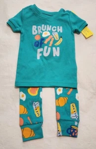 NWT Old Navy Brunch of Fun Short Sleeve Pajamas PJs 2PC Toddler Boy Girl Unisex - Picture 1 of 1