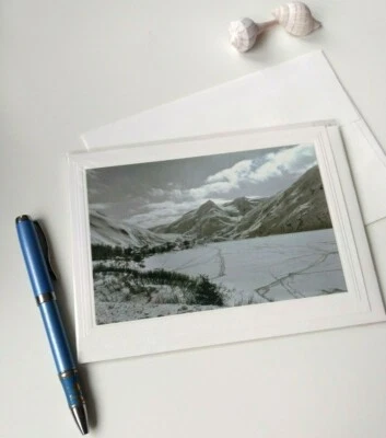 Geleiras de neve no Alasca, cartão em branco com envelope, artista é vendedor - Imagem 1 de 4