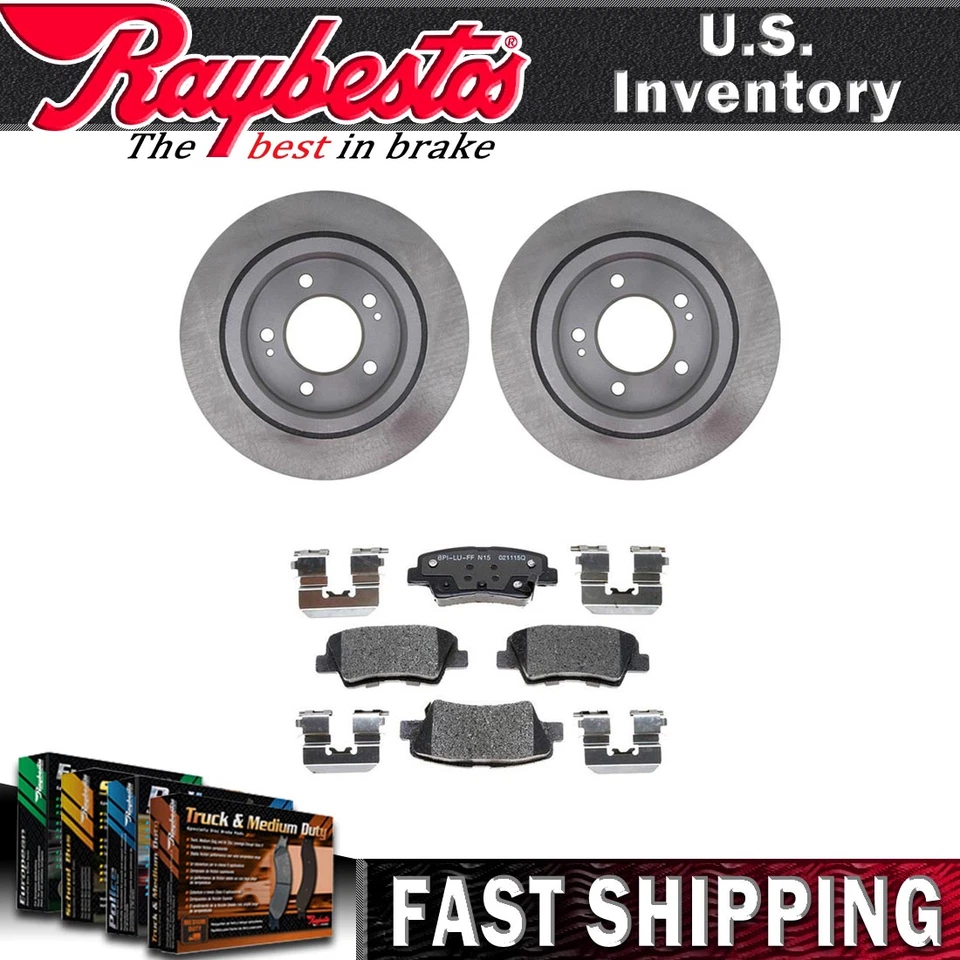 Kit de rotores de freno traseros pastillas de freno de cerámica y herrajes para Kia Optima 2016 Foto 1 de 4