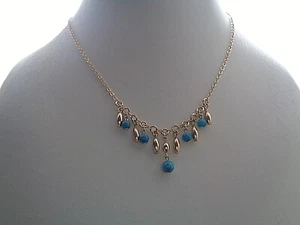 Halskette Gold Türkis Türkiskette 14K Gold Filled Bettelkette - Bild 1 von 5
