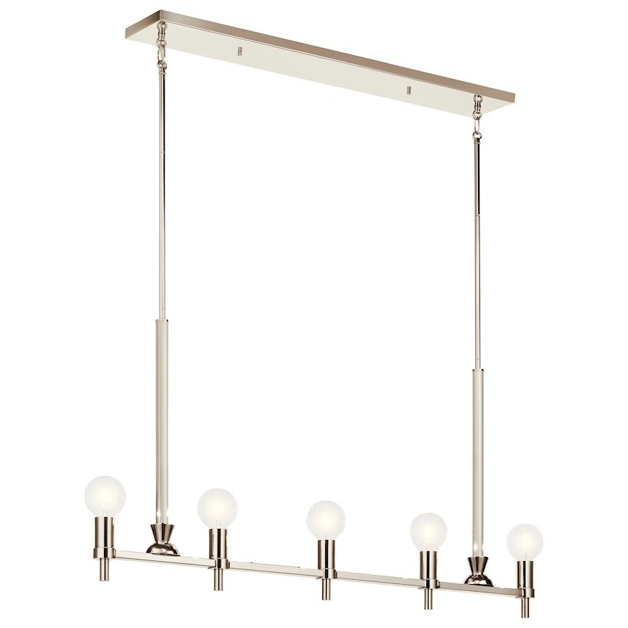 Kichler Torvee 5 Light Linear Chandelier, Nickel Textured - 52425PN - Image 1 of 1