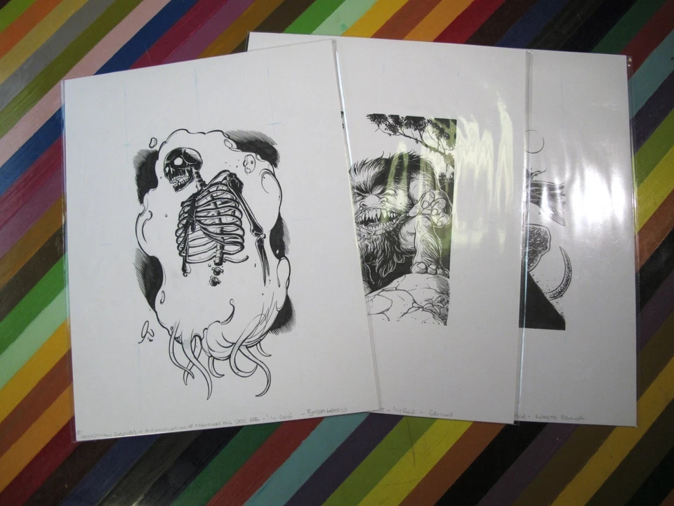 Desenho de arte em quadrinhos original antigo - Mike Wilson arte Goodman Games DCC Chaos Beasts - Imagem 1 de 1