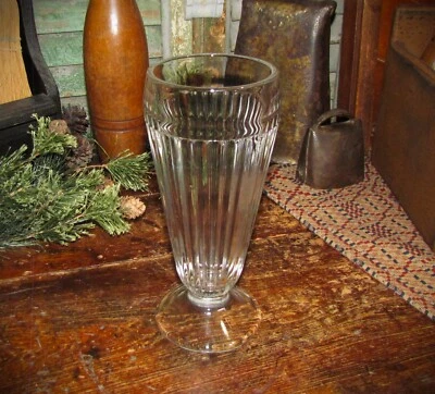 De colección 1950 Malta Tienda Helado Helado Raíz Cerveza Flotador Parfait Soda Fuente Vidrio Foto 1 de 4