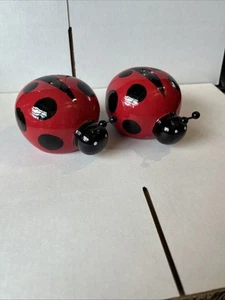 Vintage Salz Pfefferstreuer Marienkäfer rot schwarz Set - Bild 1 von 4