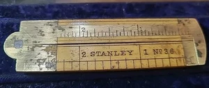 VINTAGE STANLEY NO. 36 Lineal mit Messschieber "selten" - Bild 1 von 6