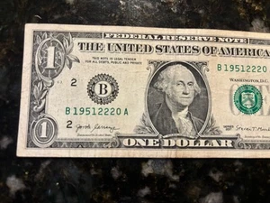 Dollar Birthday Note 02/ 22 / 1951 $1 Bill Fancy Serial Number Anniversary - Picture 1 of 5