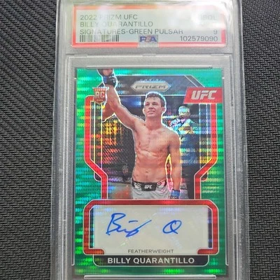 BILLY QUARANTILLO 2022 PANINI ROOKIE UFC #SG-BQL GREEN PULSAR PRIZM PSA 9! /25 - Image 1 of 2