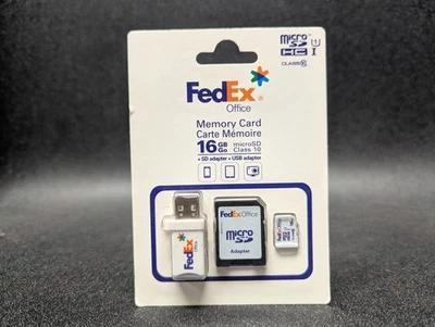 Fedex 16GB MicroSD Micro SDHC TF Flash Class 10 Memory Card 16G with Adapters - Image 1 of 2