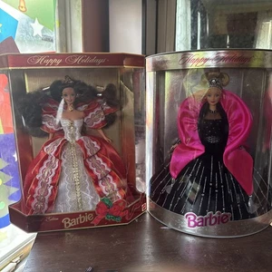 (2) Very Rare 1997, 1998 Holiday Barbie. Printing Mistakes On box! NIB. SHE - Picture 1 of 7