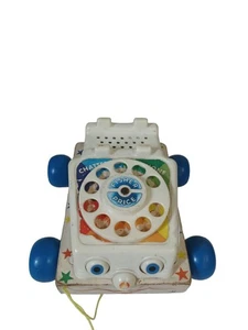 Vintage Fisher Price Telephone Chatter Phone Pull Toy With Moving Eyes 1961 USA - Picture 1 of 6