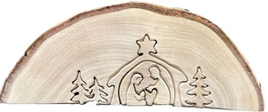 Vintage Krippe Set Puzzle Kunst Holz Bogen Holz geschnitzt 2002 8,5 x 3,5 Zoll - Bild 1 von 11