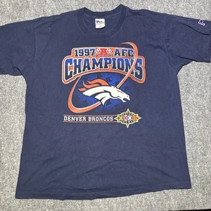 Camiseta Denver Broncos 1997 Campeones de la AFC Talla 2XL De Colección Años 90 Super Bowl XXXII - Imagen 1 de 7
