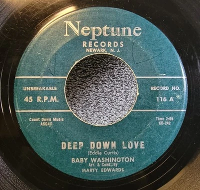 Baby Washington - Deep Down Love - OG 1960 Single - Rare R&B Soul 45 - Image 1 of 2