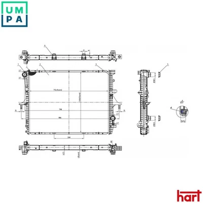 RADIATOR ENGINE COOLING 617 310 FOR VW AUDI PORSCHE BAC/BPE/BLK/BPD 2.5L 5cyl Q7 - Image 1 of 4