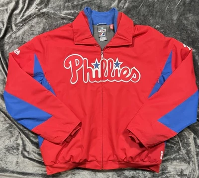 Philadelphia Phillies Majestic Authentic Therma Base Jacket Red Blue Size L - Image 1 of 4