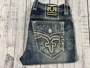 Men’s Rock Revival Jeans Sz 36 X 32 Bisque Slim Straight Excellent Condition - Picture 1 of 10