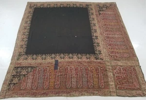 Antiguo chal tradicional indio de lana cachemira 190x190 cm - Imagen 1 de 11