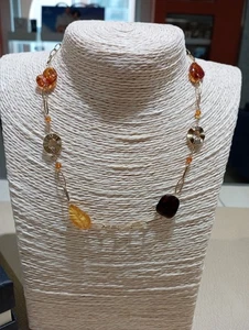 GOLD UND BERNSTEIN HALSKETTE - Bild 1 von 4