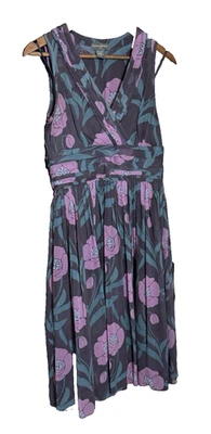 Banana Republic Fairy Silk Chiffon Dress 6 Party cocktail Floral Purple Layered - Image 1 of 4