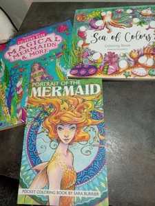 Lot Of 3 Mermaid Coloring Books For Adults - Bild 1 von 15