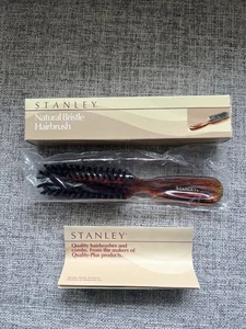 Vintage Stanley Naturborsten Haarbürste Wildschweinborsten Plexiglas Schein Schildpatt - Bild 1 von 8