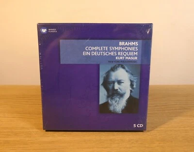 Brahms Complete Symphonies Requiem Kurt Masur 5 CD Box Set *NEW & SEALED* - Image 1 of 2