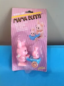 NEW Vintage Easter Unlimited Mama Bunny Rabbit Mom Baby Stroller Wind Up Toy - Picture 1 of 6
