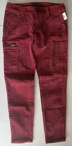 NWT Ralph Lauren Red Corduroy Cargo Style Pants GIRLS Size 12 Ankle Length - Picture 1 of 5