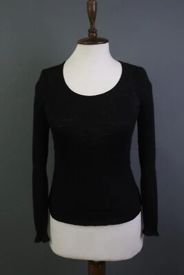 Isabel Marant Etoile Black Long Sleeve Cropped Top Blouse Shirt Size L - Image 1 of 4