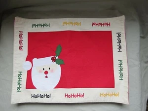 Vintage Christmas Santa Claus Cloth Placemats - Lot of 8 - Picture 1 of 8