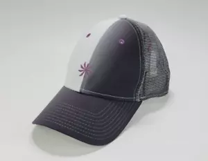 Cappello camionista logo Athleta maglia regolabile snapback berretto baseball bianco grigio ombretto - Foto 1 di 11