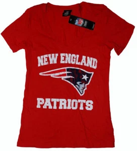 New England Patriots V-Neck Ladies Medium Tee by Carl Banks NFL - Picture 1 of 3