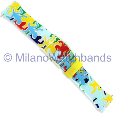 Correa de reloj Milano colorida con patrón de lagarto Escher de 17 mm para Swatch 1245 Foto 1 de 4