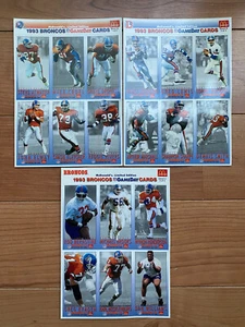 1993 McDonalds Limited Edition NFL GameDay Collector Cards BRONCOS 3 Sheets - Picture 1 of 7