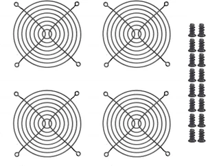 Easycargo 4Pcs 120Mm Fan Grill Guard Black with Screws - Afbeelding 1 van 12