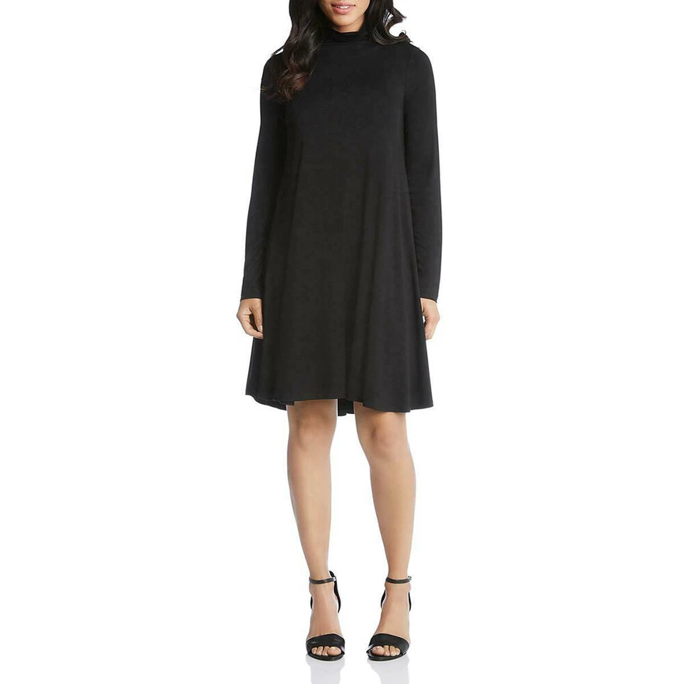 Karen Kane Womens Maggie Black Funnel Neck Daytime Casual Dress XS BHFO 7137