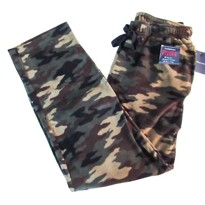 Croft & Barrow Mens Sleepwear Pants Size S Green Camo Brushed Fleece NEW - Image 1 of 4