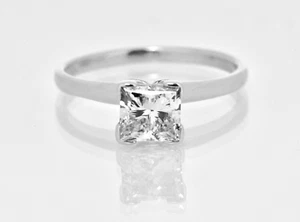 1.32 ct Princess Cut Diamond Solitaire Engagement Ring 14k White Gold Size 7 - Picture 1 of 10