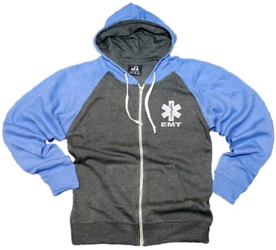 EMT Triblend Colorblock Zip up Fleece Hoodie Reflective Decoration. - Image 1 of 4